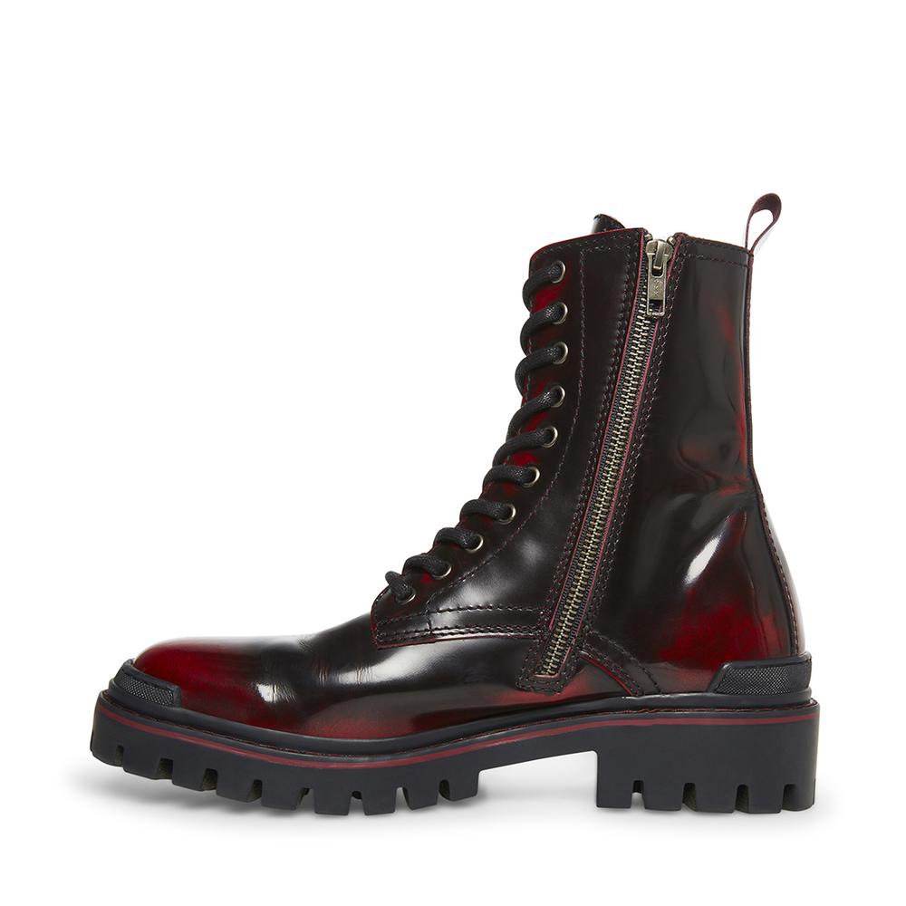 Steve Madden Men HALEN BLACK/RED LEATHER