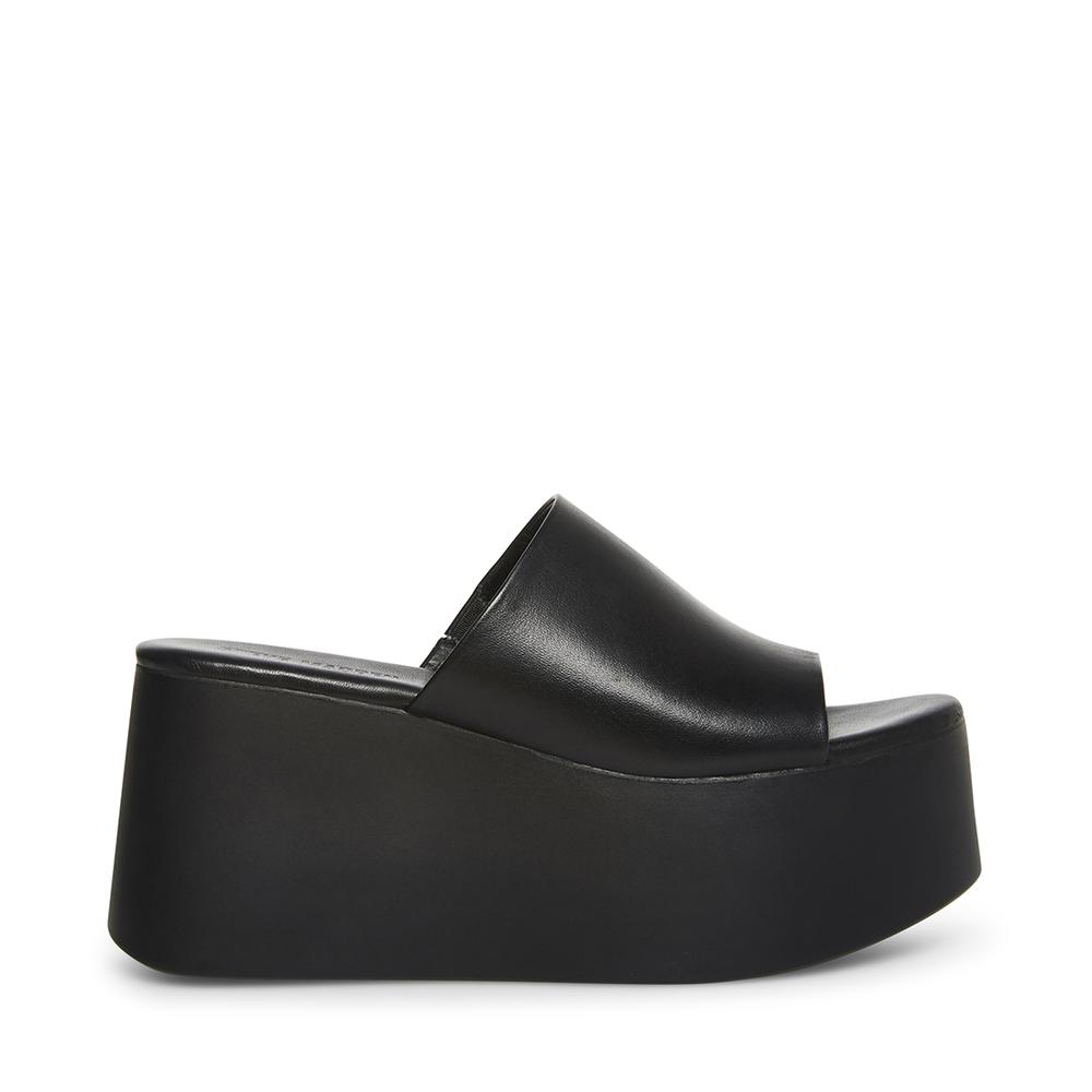 Steve Madden Women CHRISTA BLACK LEATHER