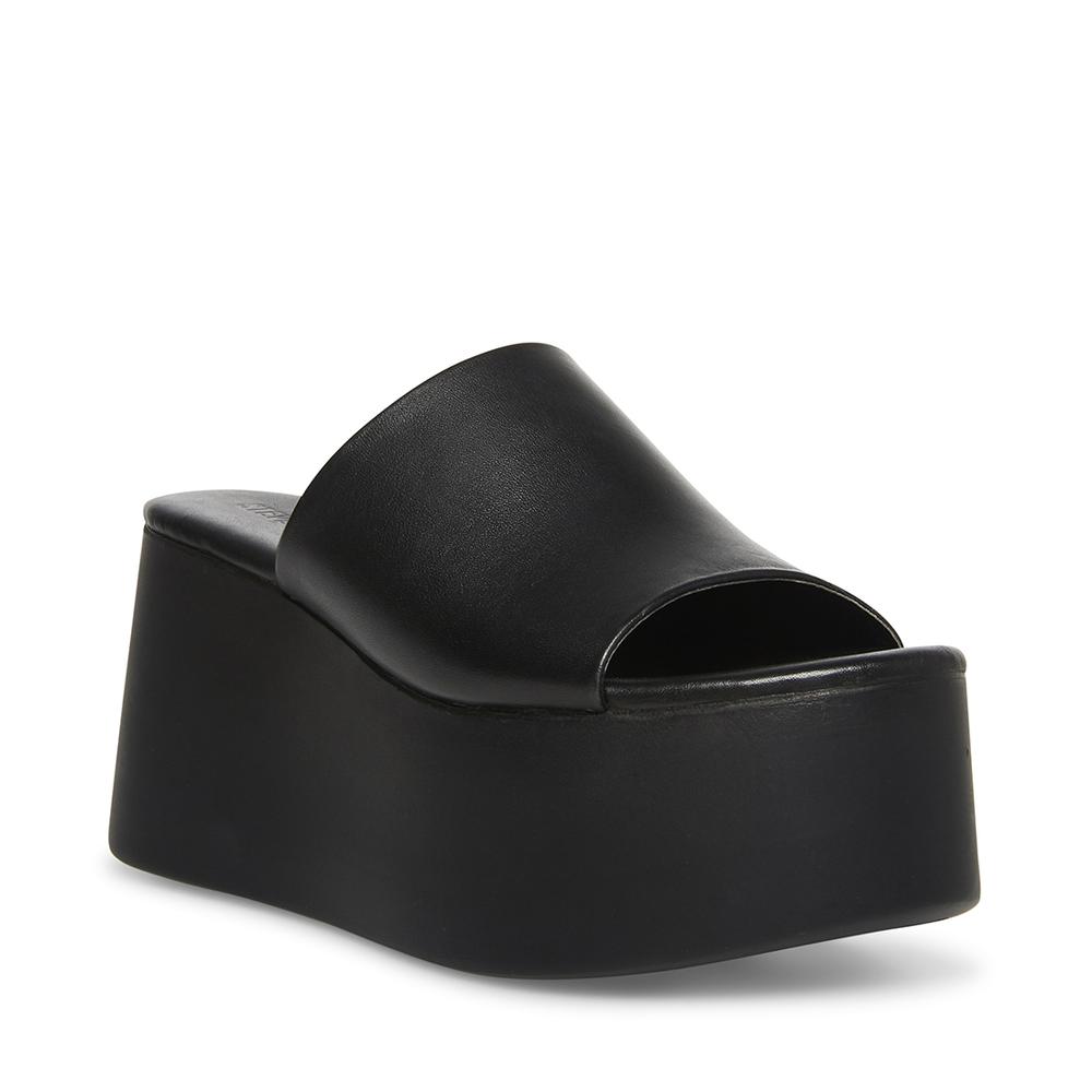 Steve Madden Women CHRISTA BLACK LEATHER