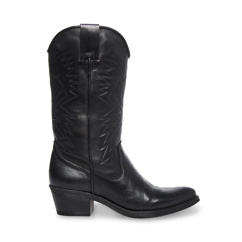 Steve Madden Women HAYWARD BLACK LEATHER