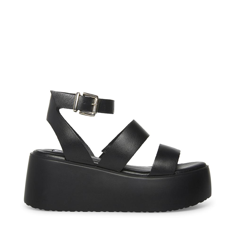 Steve Madden Women BAY BLACK LEATHER