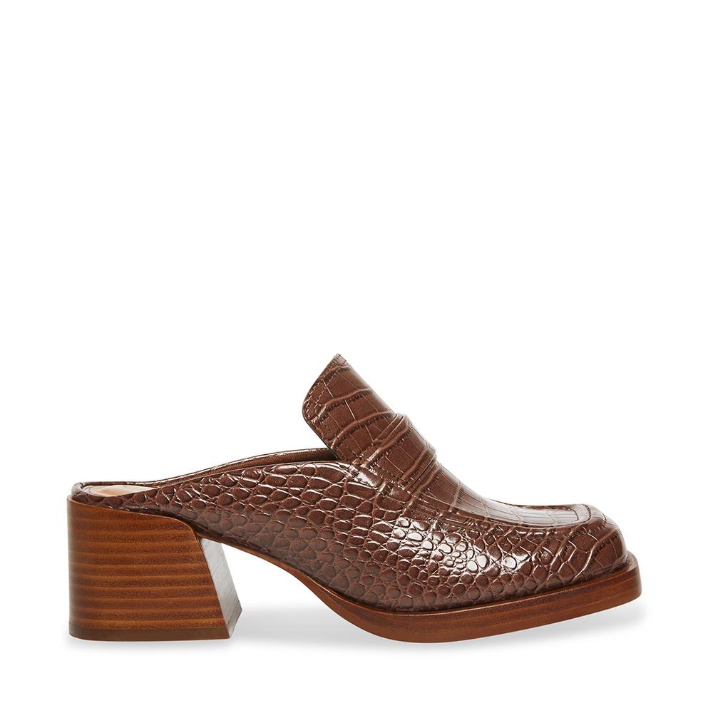 Steve Madden Women FANTINE BROWN CROCODILE