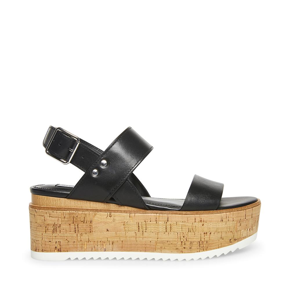 Steve Madden Women NADALIA BLACK LEATHER