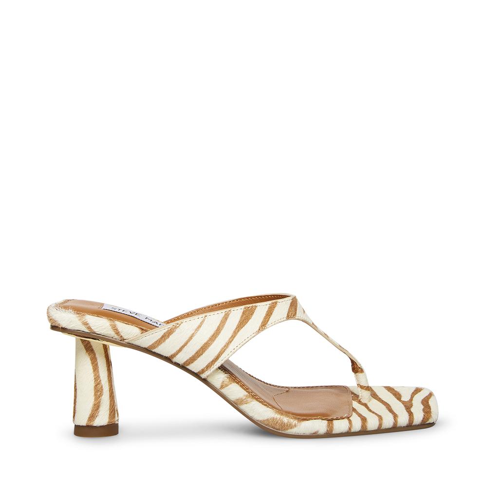 Steve Madden Women ALEXINA TAN/WHITE PONY