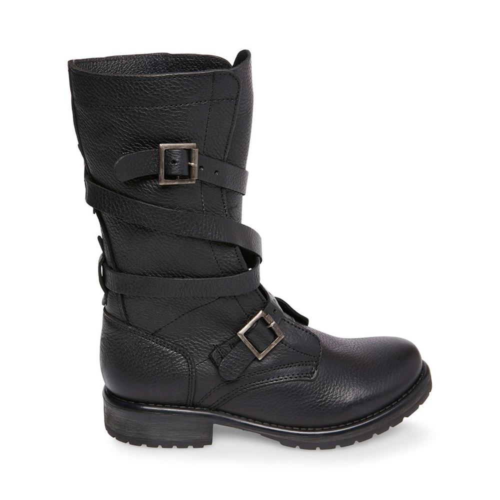 Steve Madden Women BANDDIT BLACK LEATHER