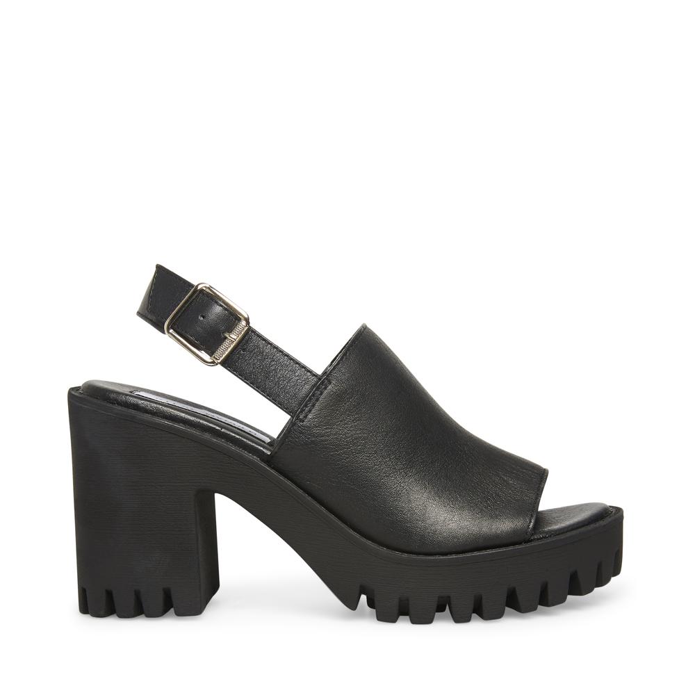 Steve Madden Women SUNNYSIDE BLACK LEATHER